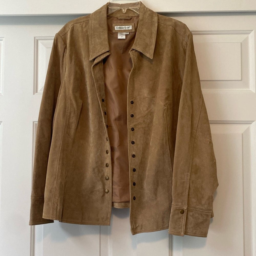 Coldwater Creek Suede Snap-front Jacket in Tan